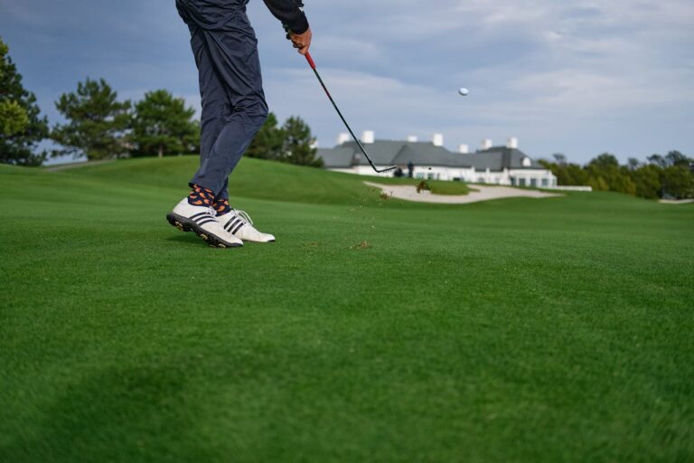 playing golf